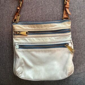 Leather Fossil Purse Blue Crossbody Adjustable